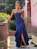 Ruffled Split Bodycon Elegant Maxi Summer Dress