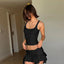 Pleated Tank Skirt Pink Knit Set