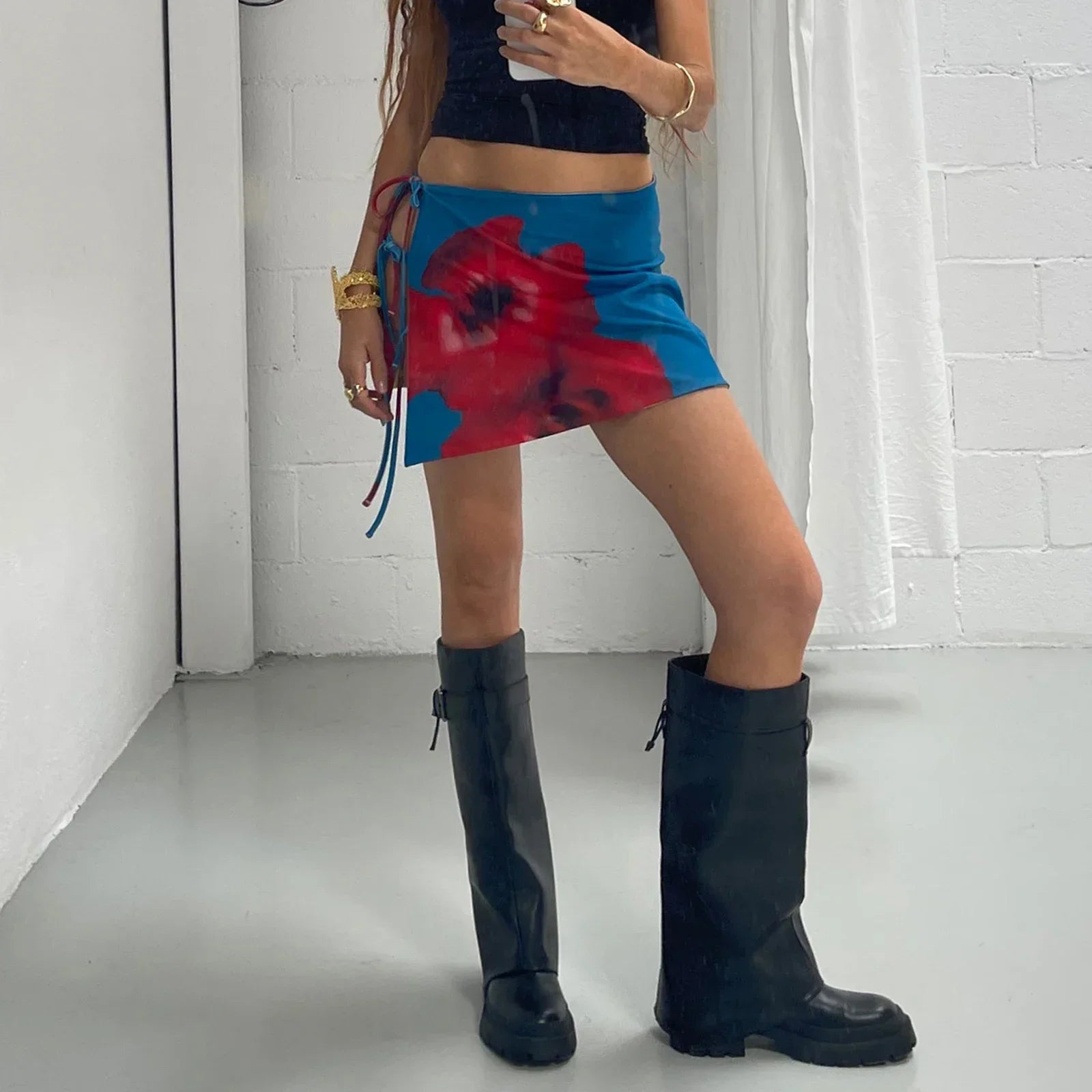 Vintage Tie-Dye Low Waist Floral Dress Secondary image