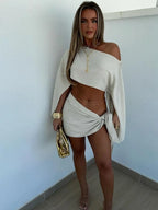 Slanted Strap Cropped Linen Gothic Mini Dress