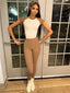 Contrast Patchwork Sport Two Piece Pants Set