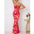 V Neck Vintage Holiday Floral Dress
