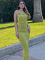 Square Neck Pleated Maxi Dress