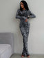 Leopard Print Sleeve Maxi Dress