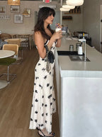 Irregular Print Panel Midi Dress