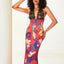 Lace Trim Leopard Patchwork Floral Dress