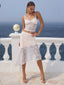 Lace Halter Print Contrast Knit Set