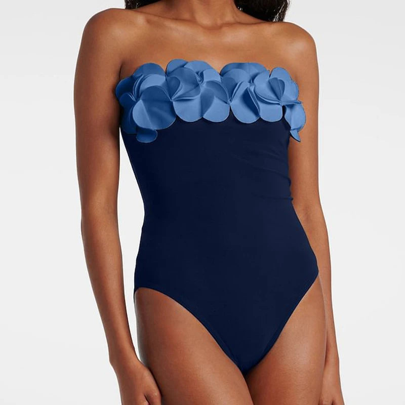 Floral Push Up High Waist One Piece Swimwear