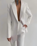 Purple Double Breasted Pant Suit