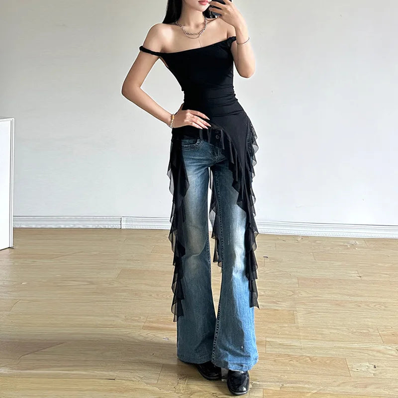 Tassel One Shoulder Trendy Strapless Secondary image