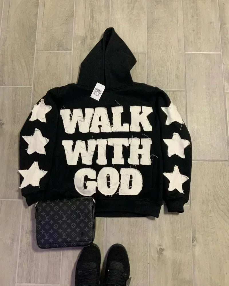 Star Patch Gothic Oversized Hoodie Main image