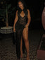 Embroidery Stand Collar Sheath Sheer Lace Dress