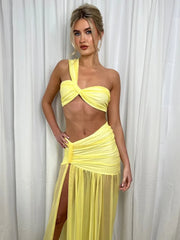 Sexy One Shoulder Maxi Knit Set