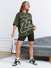 Los Angeles 23 Letter Print T-shirt