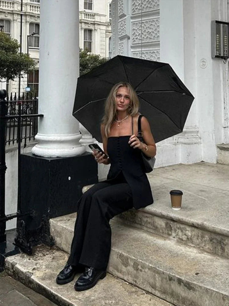 Split Corset Slim Vest Strapless Main image