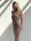 Hollow Out Backless Slim Maxi Dress