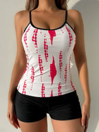 Tie Dye Shorts Tankini High Waist Two Piece Swim Sets