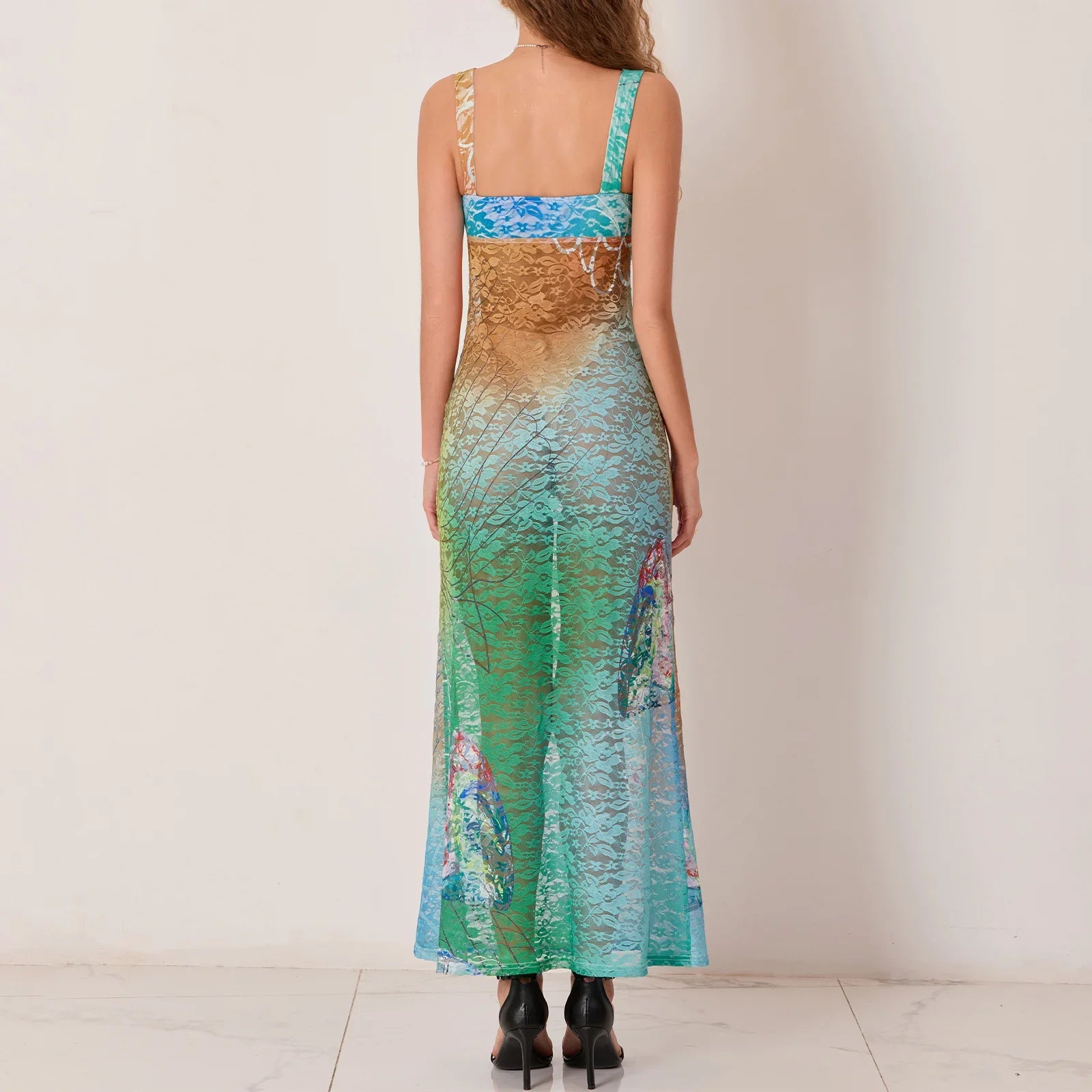 Hollow Pattern Cami Floral Dress Secondary image