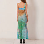 Hollow Pattern Cami Floral Dress