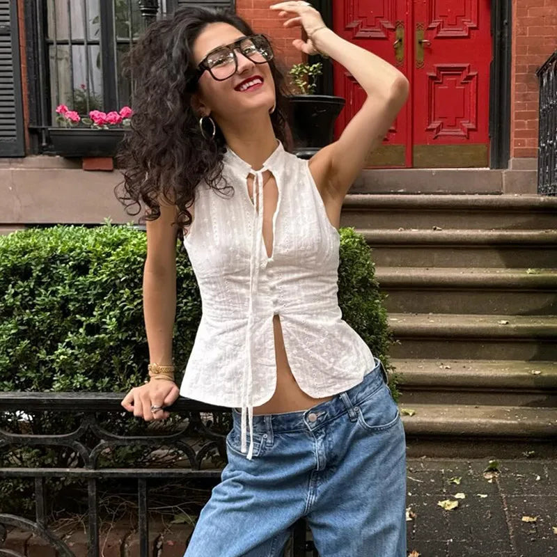 Bandage Sleeveless Slim Vacation Cami Top Main image