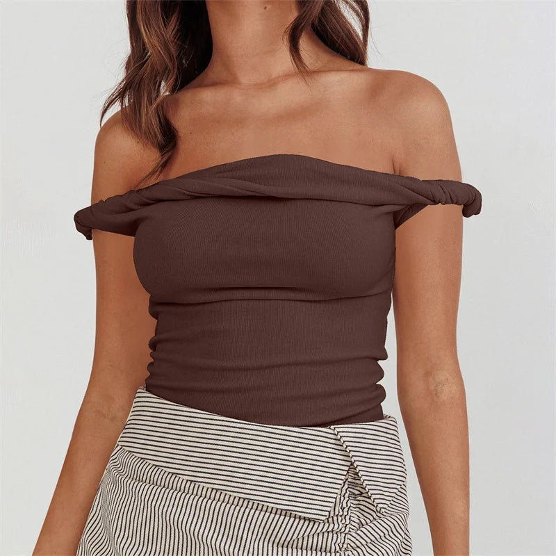 Slim Fit Solid Color Strapless