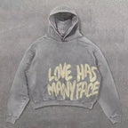 Dark Off Shoulder Pullover Hoodie