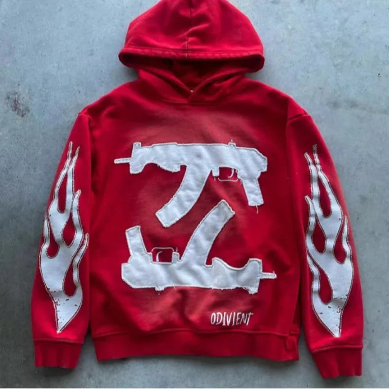 Printed Gothic Streetwear Hoodie Main image