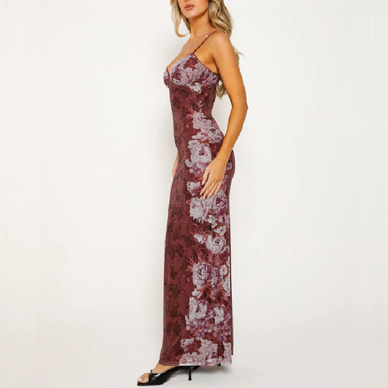 Vintage Backless V-neck Sleeveless Bodycon Slip Dress Secondary image