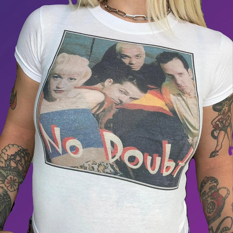Vintage Graphic Tie Print Crop Top Secondary image