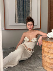 Pearl Twisted Long Skirt Knit Set