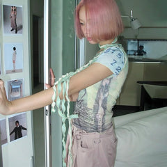 Grunge Aesthetics Mesh Sheer Top