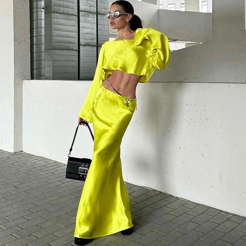 Solid Color Casual Off-shoulder Silk Dress Secondary image