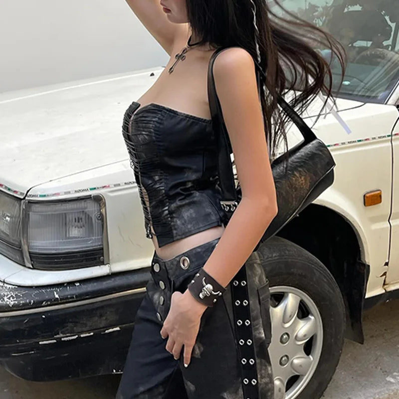Wrapped Chest Off Shoulder Fashion Strapless Secondary image