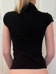 Safari Style Polo Slim Fit Summer Tee Crop Top