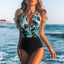 Deep V Tummy Wrap Halter One Piece Swimwear