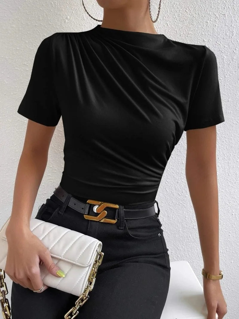 High Neck Slim Fit Cropped Crop Top Secondary image