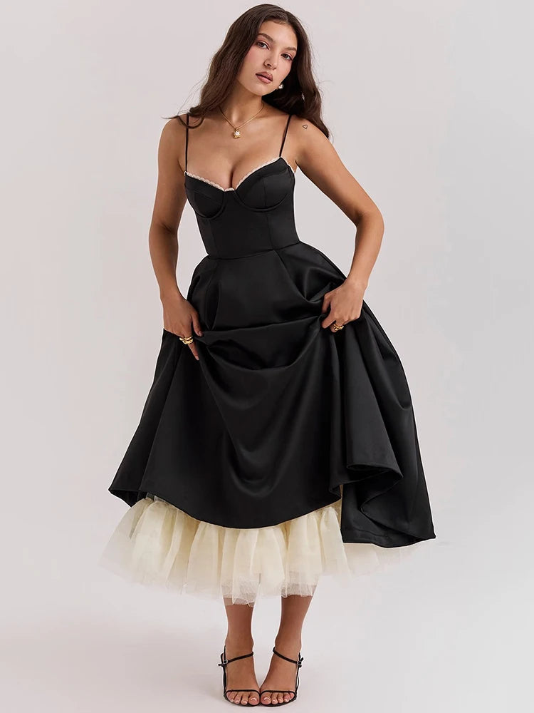 A-line Backless Spaghetti Strap Midi Dress Main image