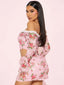 Long Sleeve Backless Hollow Floral Dress