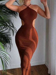 Hollow Backless Off Shoulder Party Dress