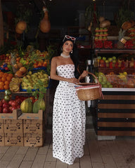 Polka Dot Strapless A-line Party Dress