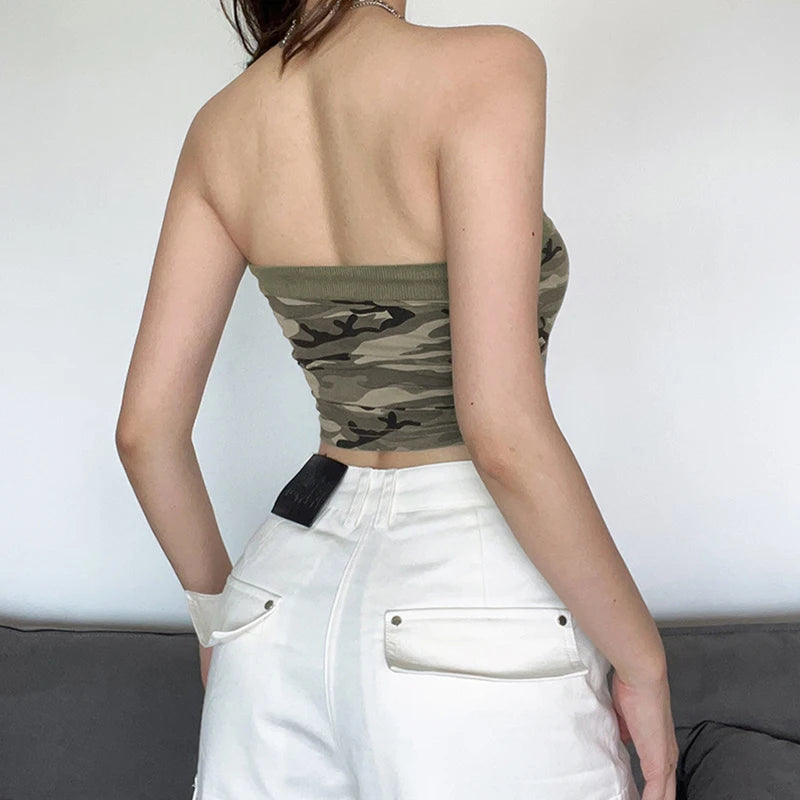 Camouflage Drawstring Tube Strapless Secondary image