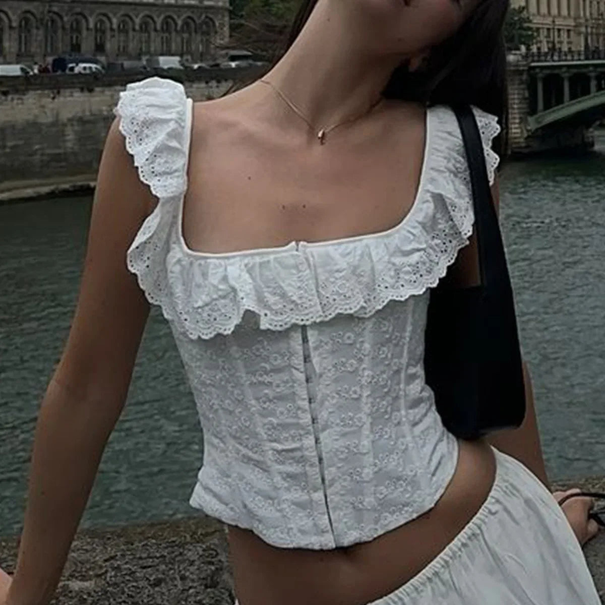 Lace-Up Corset  Crop Cami Top Secondary image