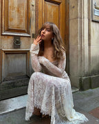 Lace Cape 2 Piece Floral Dress