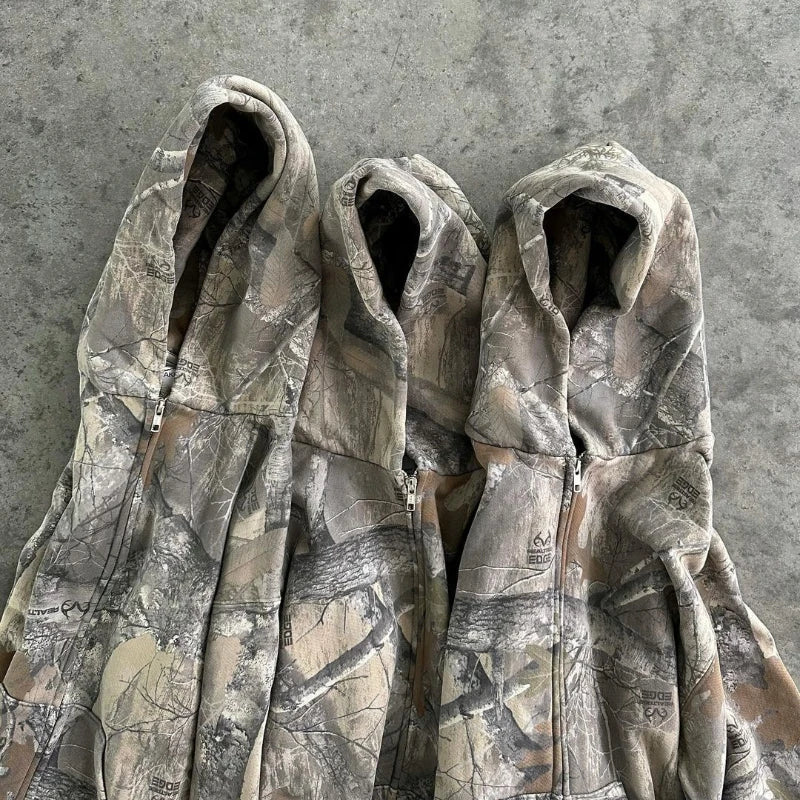 Camo Zip Up Oversized Hoodie Secondary image