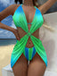 Gradient Mesh Skirt Summer  Three Piece Swim Sets