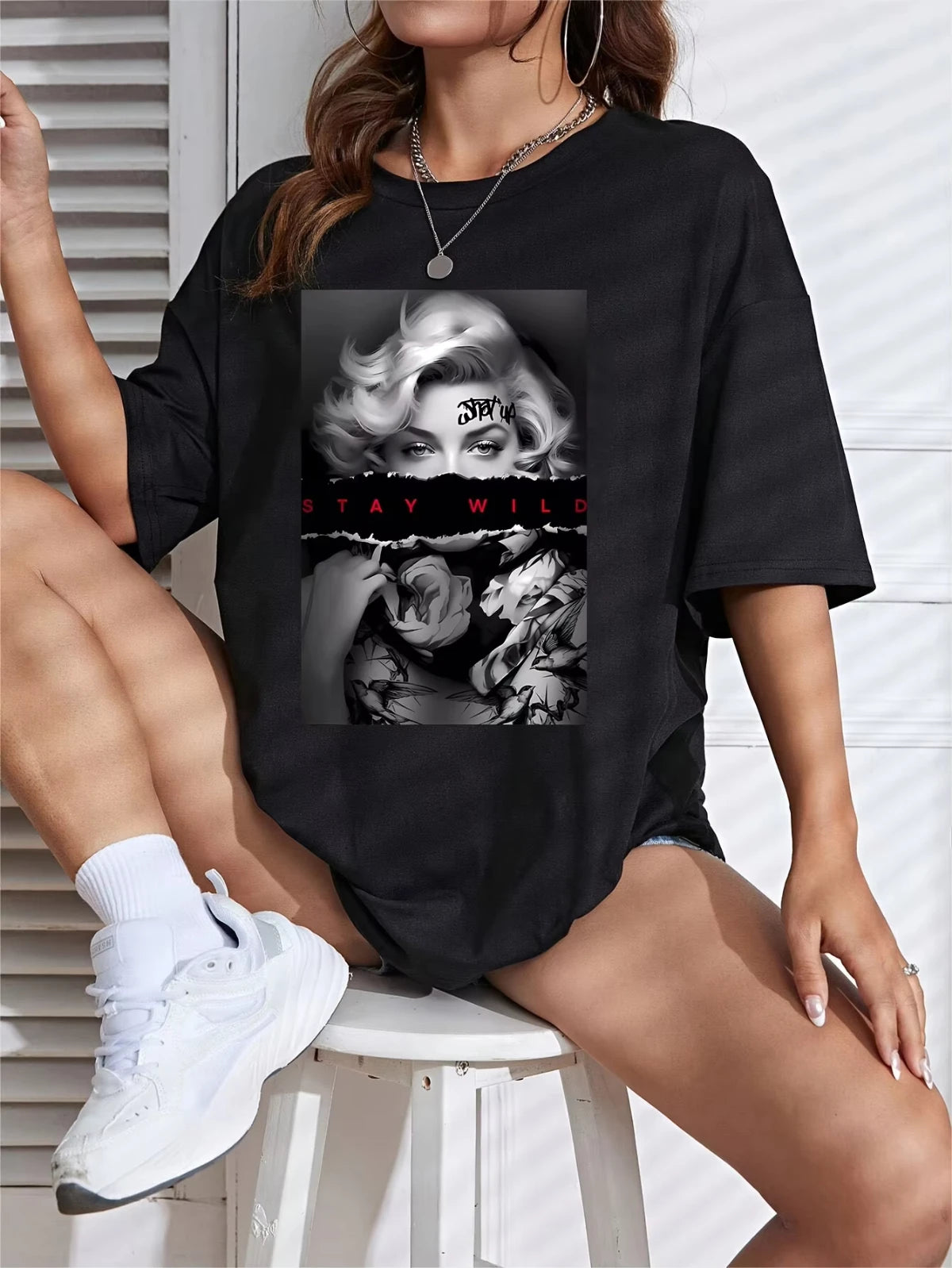 Geometric Vintage Casual T-shirt Main image