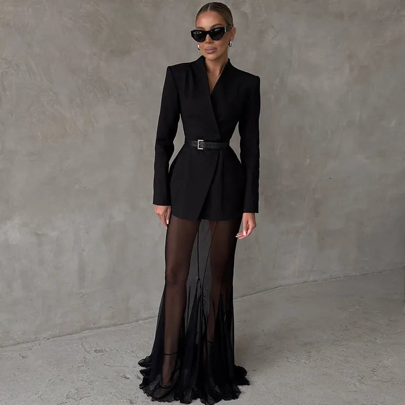 One Button Fishtail Skirt Suit Secondary image