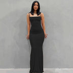 Satin Backless Bodycon Maxi Slip Dress