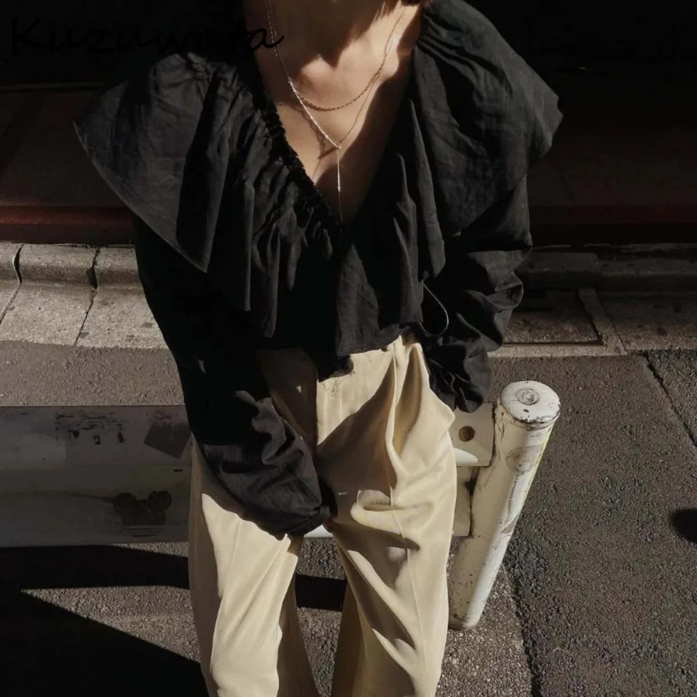 Elegant Fashion Ruffles Stereoscopic Ruched Blouse Main image