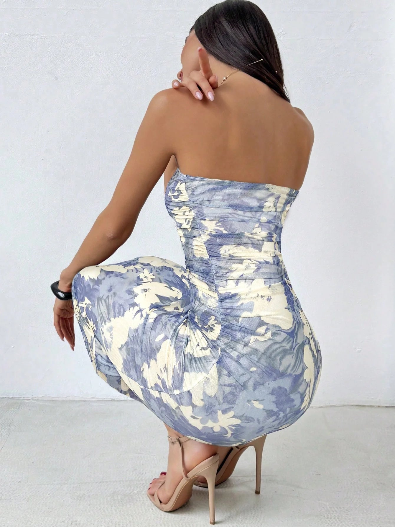 Strapless Hip Wrap Floral Dress Secondary image